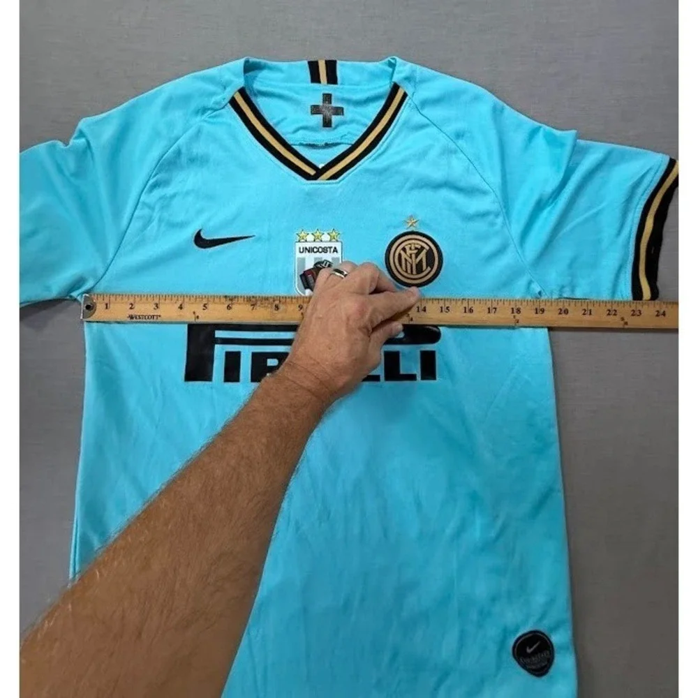 Inter Milan Football‎ #9 Mandy Jersey Nike Sky Blue Pirelli Short Sleeve Men M